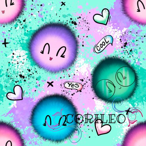 VB - BIO Eigenproduktion Coole Flauschi Kuschelbälle YES Grün/Lila